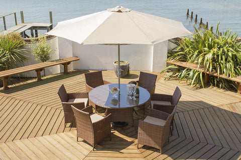 JAVA ROUND DINING SET - 6 SEATS